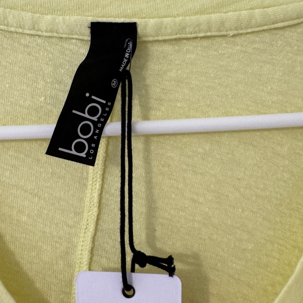 NWT Revolve Bobi Pale Yellow Long Sleeve Shirt M - Picture 4 of 5